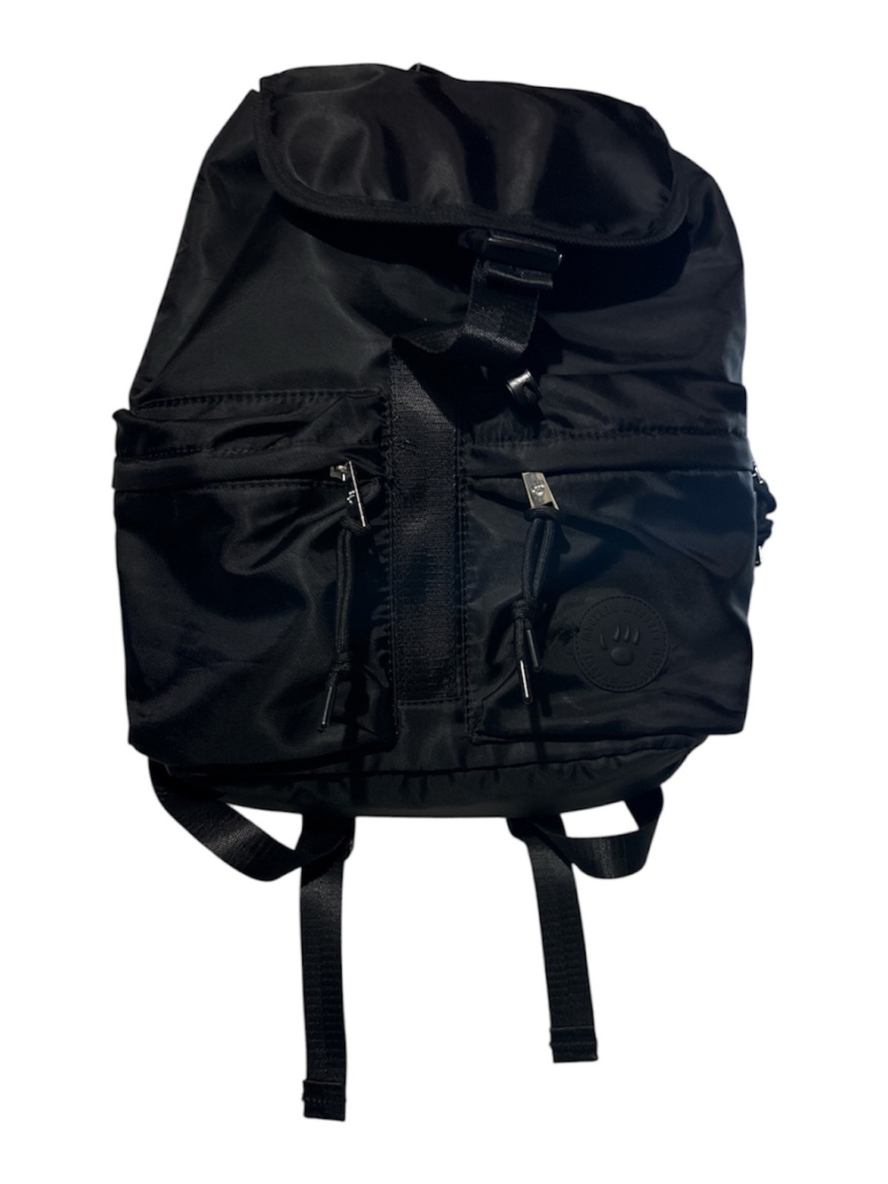 BearPaw Black Nylon Backpack with Front Pockets